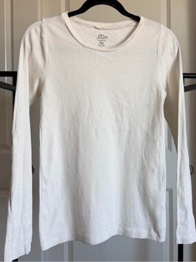 J.Crew White Ribbed Crewneck Tee